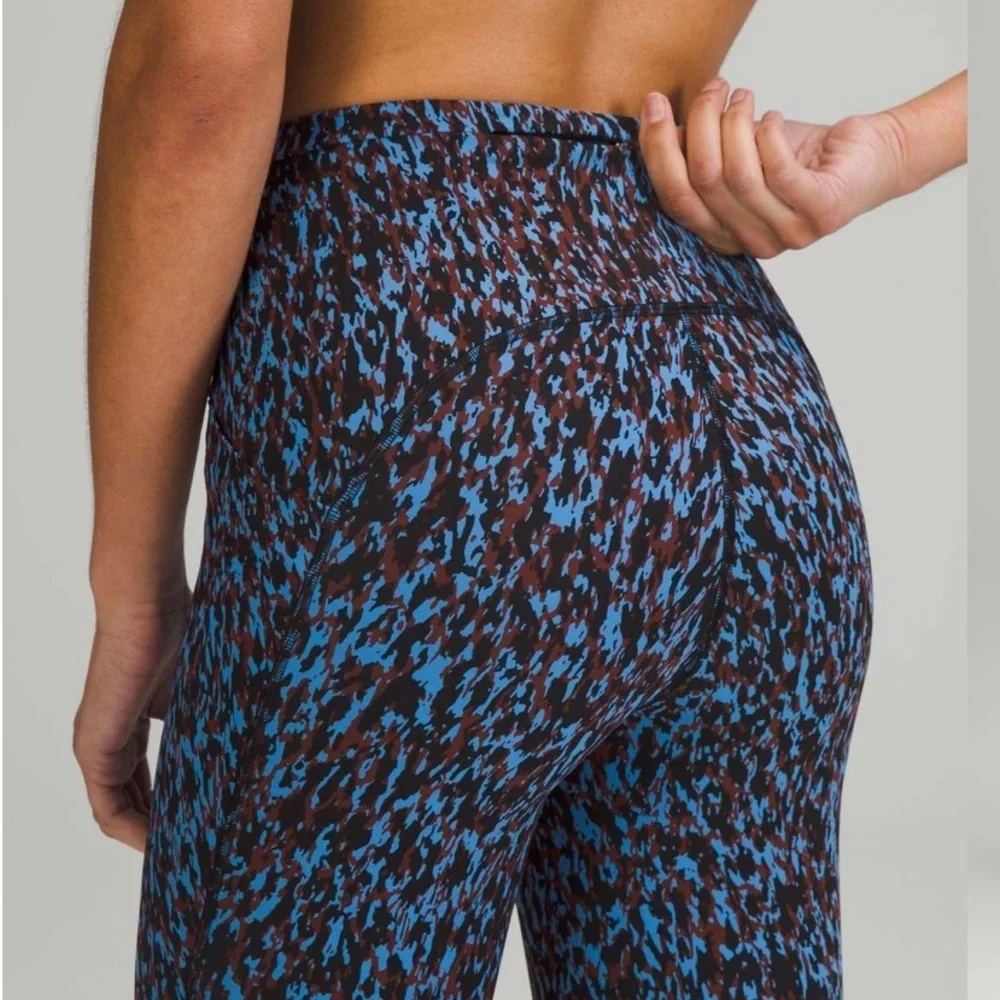 Lululemon Athletica Leopard Camo Blue Nile Multi High-Rise Leggings-28